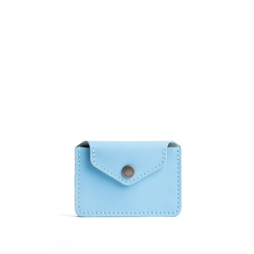 Glacial Blue | Small leather wallet with snap closure