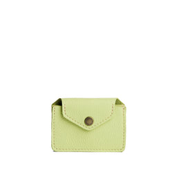 Shadow Lime | Small leather wallet with snap closure