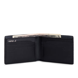 Nero | Leather bifold wallet with six geometric card slots