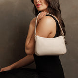Bone | Petite bean shaped shoulder bag with a zipper closure