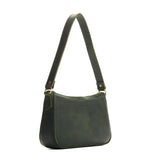 Evergreen | Petite bean shaped shoulder bag with a zipper closure