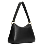 Pebbled--black Large | Large bean shaped shoulder bag with a zipper closure