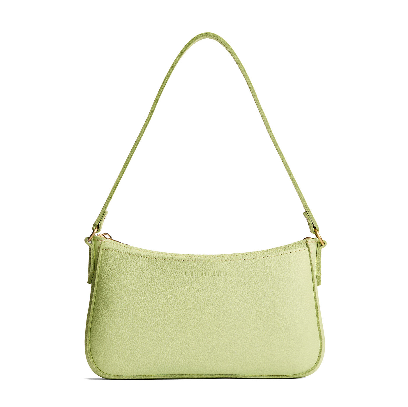 Shadow Lime | Petite bean shaped shoulder bag with a zipper closure