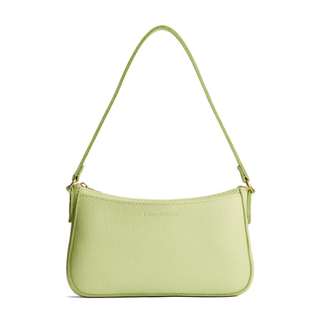 Shadow Lime | Petite bean shaped shoulder bag with a zipper closure
