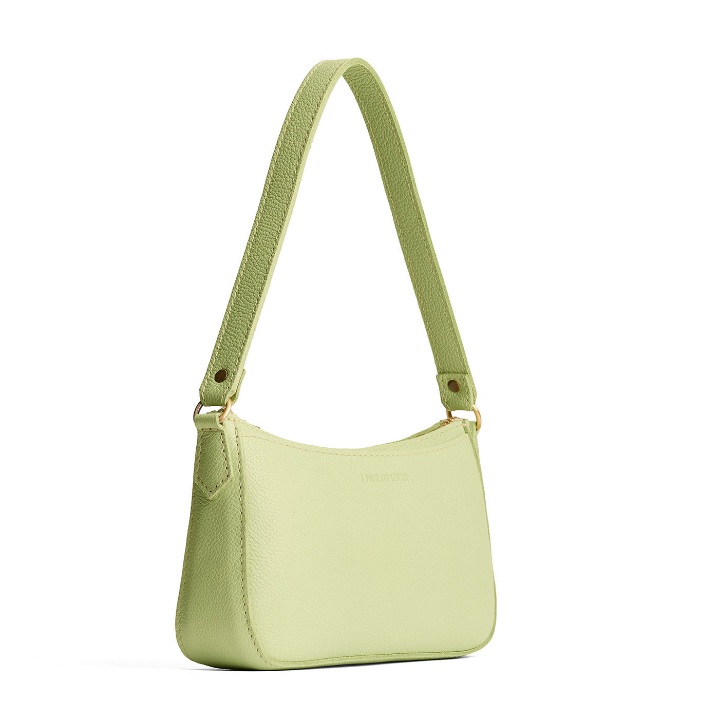 Shadow Lime | Petite bean shaped shoulder bag with a zipper closure