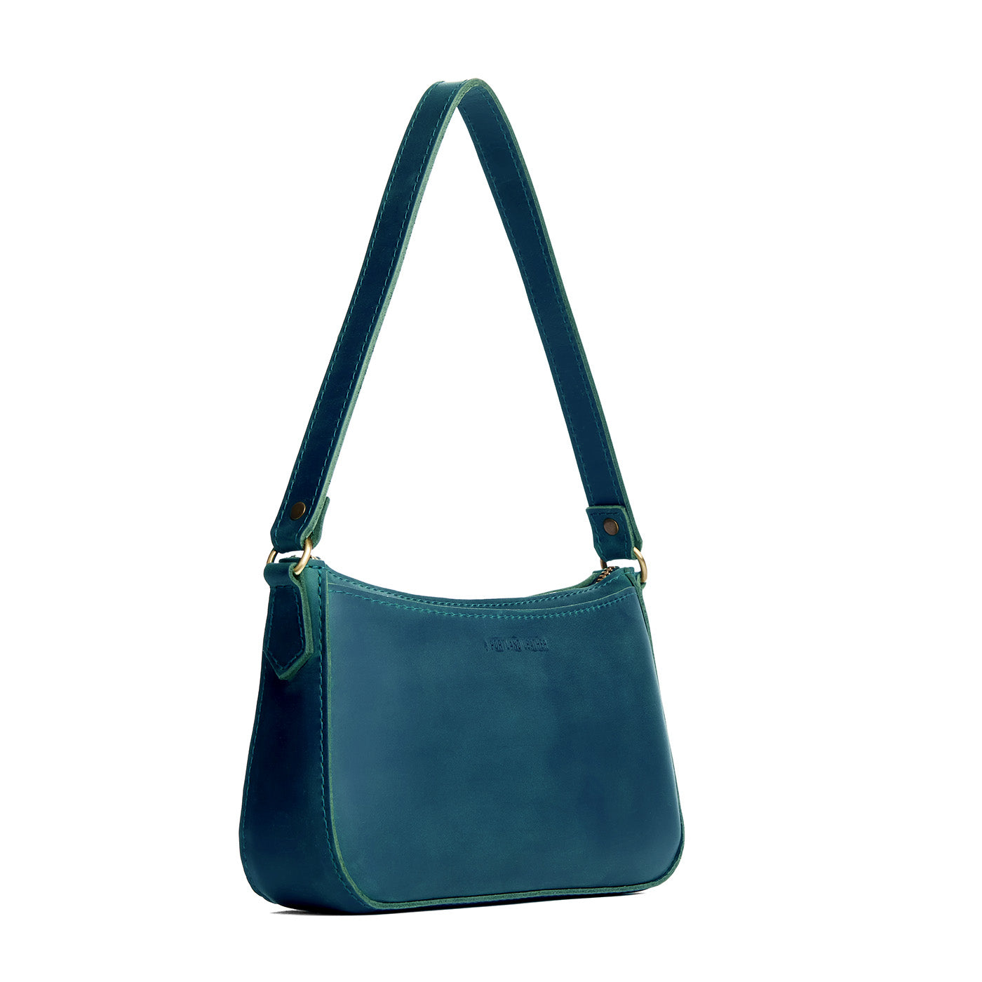Westward Blue | Petite bean shaped shoulder bag with a zipper closure