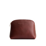 Cognac Classic | Compact leather pouch with top zipper