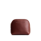 Cognac Mini | Compact leather pouch with top zipper