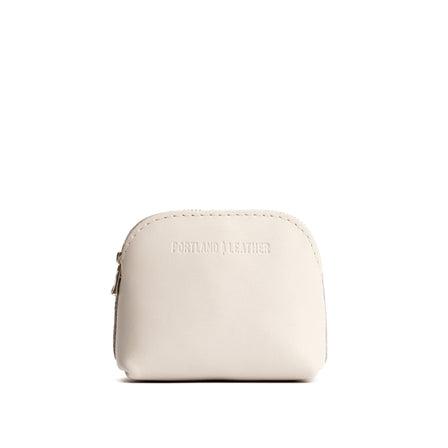 Bone*Mini | Compact leather pouch with top zipper