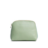 Pistachio Classic | Compact leather pouch with top zipper