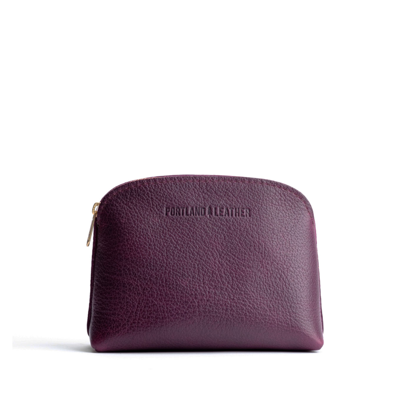 Plum*Classic | Compact leather pouch with top zipper
