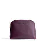 Plum Classic | Compact leather pouch with top zipper