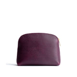 Plum Classic | Compact leather pouch with top zipper