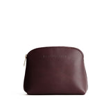 Redwood Large | Compact leather pouch with top zipper