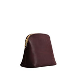 Redwood Large | Compact leather pouch with top zipper