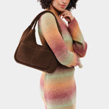 Stagecoach Medium | U-shaped, flat-bottomed leather shoulder bag with two outside pockets