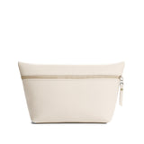 Bone Extra Large | Large leather makeup bag with zipper