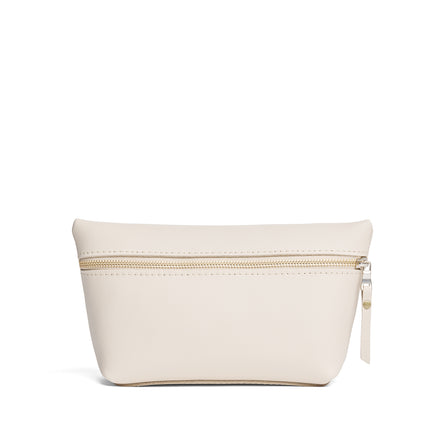 Bone*Large | Large leather makeup bag with zipper