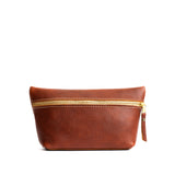 Nutmeg Large | Large leather makeup bag with zipper