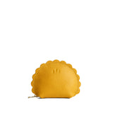 Sunshine Small | Curved leather pouch with zipper and scalloped edges