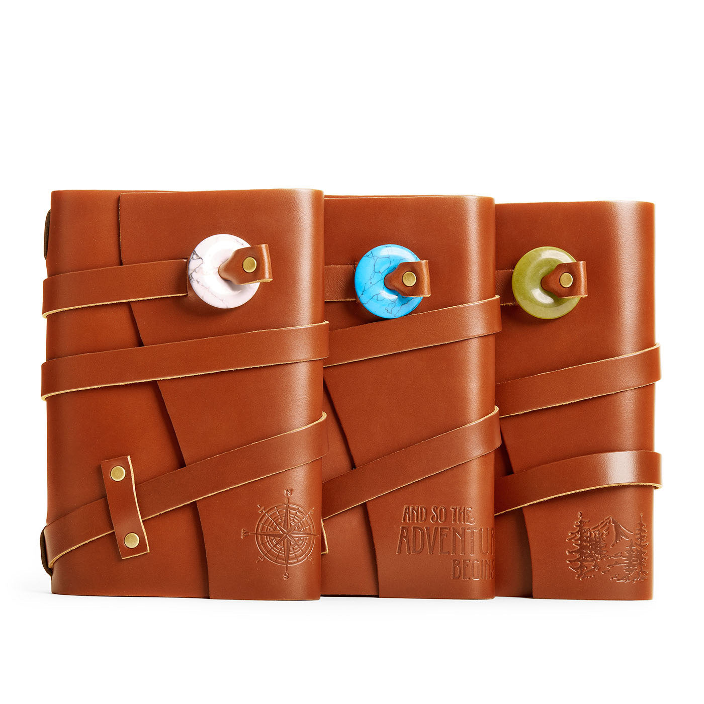 Madrone*Wrap*ANY | Journals collection with decorative stone and embossment on a white background