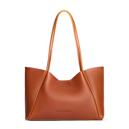 Sienna*Medium | Wide tote with leather straps and snap closure