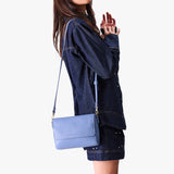 Aster Medium | Model Wearing Small Leather Crossbody Bag with Magnetic Messenger Bag Closure