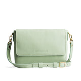 Pistachio Medium | Small Leather Crossbody Bag with Magnetic Messenger Bag Closure
