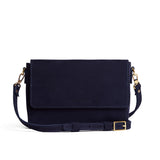 Velvet Blue Medium | Leather Crossbody Bag with Magnetic Messenger Bag Closure