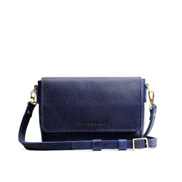 Cobalt*Mini | Leather Crossbody Bag with Magnetic Messenger Bag Closure