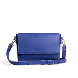 Molino Blue Mini | Small Leather Crossbody Bag with Magnetic Messenger Bag Closure