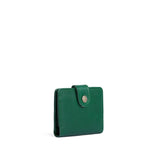 Bacalar | Small leather bifold wallet with snap closed