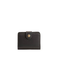 Black | Small leather bifold wallet with snap closed