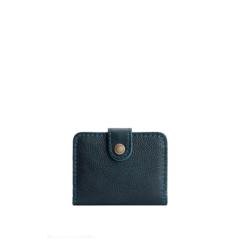 Boreal | Small leather bifold wallet with snap closed