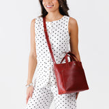 Chili Red Classic | Crossbody tote bag with snap closure and front pocket