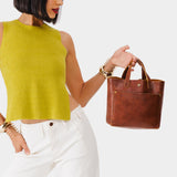 Nutmeg Classic | Crossbody tote bag with snap closure and front pocket