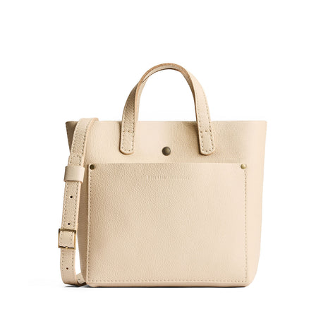 Pebbled Bone*Classic | Crossbody tote bag with snap closure and front pocket