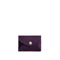 Larkspur | Small leather card wallet with scalloped edge closed