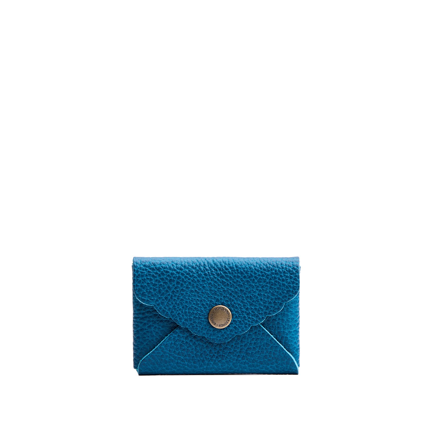 Planetary | Small leather card wallet with scalloped edge
