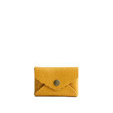 Sunshine | Small leather card wallet with scalloped edge