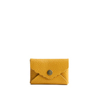 Sunshine | Small leather card wallet with scalloped edge