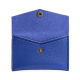 Molino Blue | Small leather envelope card wallet with snap closure