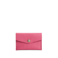 Wild Rose | Small leather envelope card wallet with snap closure