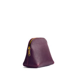 Plum Mini | Compact leather pouch with top zipper