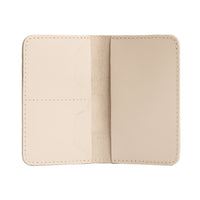 Bone | Leather passport case with PLG logo open shot