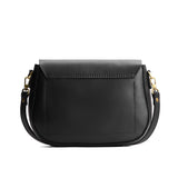 Black Large | Leather Crossbody with a flap and magnetic closure