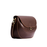Chocolate Brown Large | Leather Crossbody with a flap and magnetic closure
