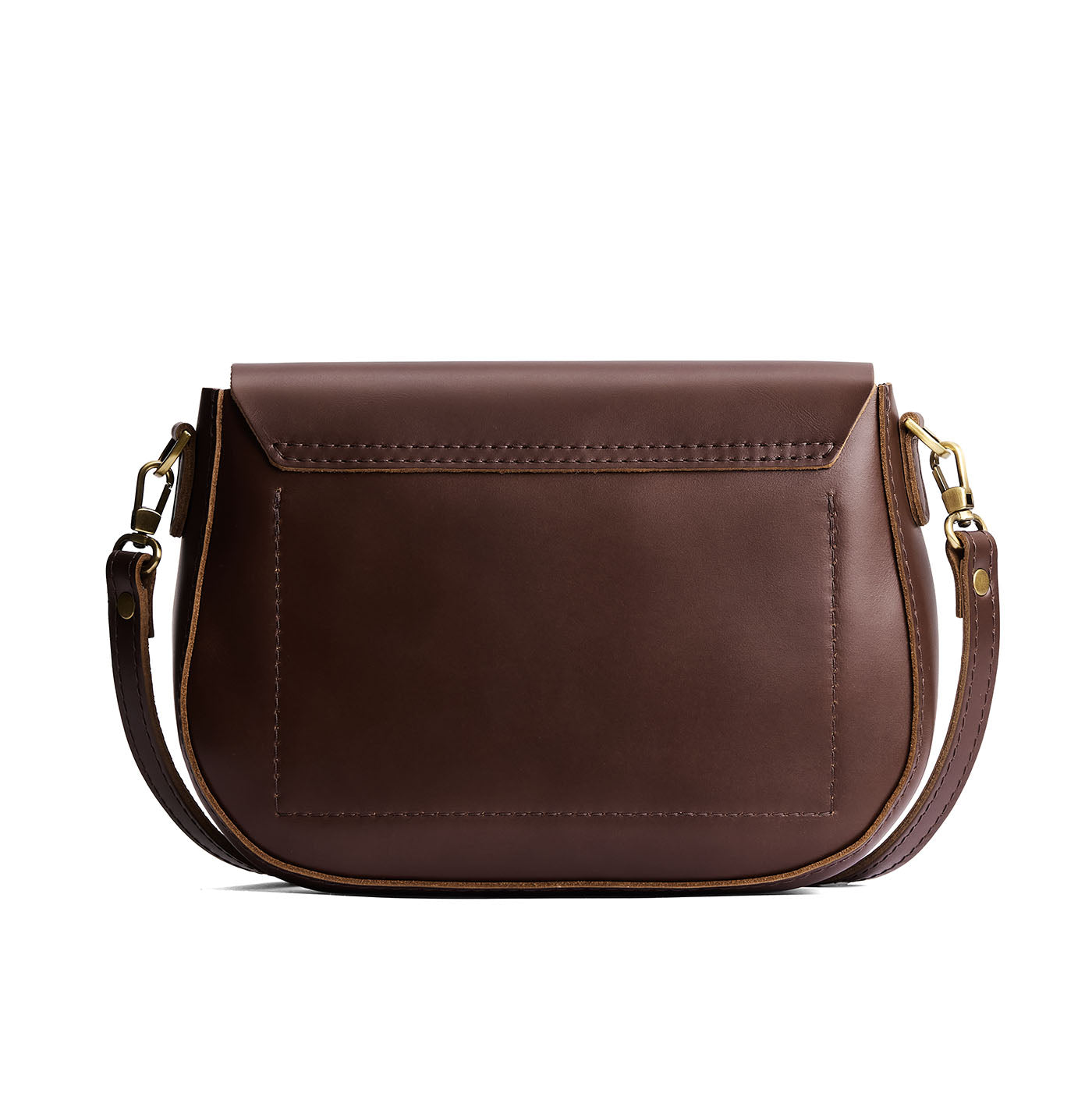 Chocolate Brown*Large | Leather Crossbody with a flap and magnetic closure