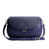 Cobalt Large | Leather Crossbody with a flap and magnetic closure