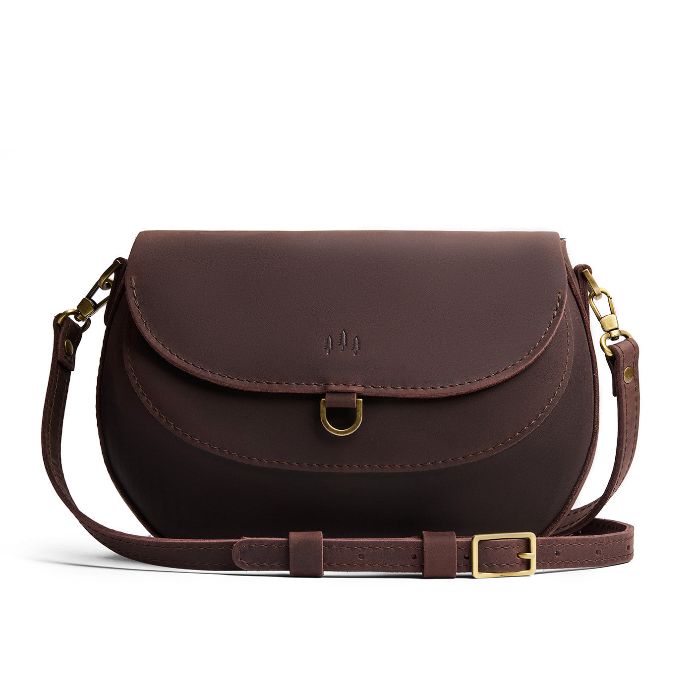 Moose*Large | Petite leather Crossbody with a flap and magnetic closure